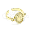 Oro Laminado Elegant Ring, Gold Filled Style Virgen Maria Design, Polished, Golden Finish, 01.213.0010 (One size fits all)