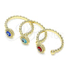 Oro Laminado Elegant Ring, Gold Filled Style Evil Eye Design, Azul claro Resin Finish, Golden Finish, 01.213.0014.2 (One size fits all)