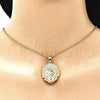 Oro Laminado Fancy Pendant, Gold Filled Style with White Micro Pave, Polished, Golden Finish, 05.342.0052