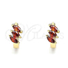 Oro Laminado Huggie Hoop, Gold Filled Style with Garnet Cubic Zirconia, Polished, Golden Finish, 02.210.0642.1.12
