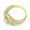 Oro Laminado Multi Stone Ring, Gold Filled Style with White Cubic Zirconia and White Micro Pave, Polished, Golden Finish, 01.94.0005.09 (Size 9)