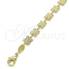 Oro Laminado Fancy Bracelet, Gold Filled Style Butterfly Design, Polished, Golden Finish, 03.326.0019.07 (06 MM Thickness, 7 Inches Length)