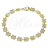 Oro Laminado Fancy Bracelet, Gold Filled Style Butterfly Design, Polished, Golden Finish, 03.326.0019.07 (06 MM Thickness, 7 Inches Length)