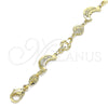Oro Laminado Fancy Bracelet, Gold Filled Style Moon and Sun Design, Polished, Golden Finish, 03.326.0020.07 (08 MM Thickness, 7 Inches Length)