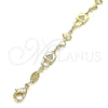 Oro Laminado Fancy Bracelet, Gold Filled Style Lock and key Design, Polished, Golden Finish, 03.326.0021.08 (06 MM Thickness, 8 Inches Length)