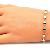 Oro Laminado Fancy Bracelet, Gold Filled Style Heart Design, Polished, Golden Finish, 03.326.0023.07 (06 MM Thickness, 7 Inches Length)