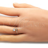 Oro Laminado Multi Stone Ring, Gold Filled Style Infinite Design, with White Cubic Zirconia, Polished, Golden Finish, 01.310.0003 (One size fits all)