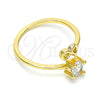 Oro Laminado Multi Stone Ring, Gold Filled Style Infinite Design, with White Cubic Zirconia, Polished, Golden Finish, 01.310.0003 (One size fits all)