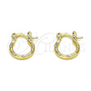 Oro Laminado Small Hoop, Gold Filled Style Diamond Cutting Finish, Golden Finish, 02.96.0080.12