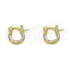 Oro Laminado Small Hoop, Gold Filled Style Diamond Cutting Finish, Tricolor, 02.96.0080.2.10