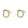 Oro Laminado Small Hoop, Gold Filled Style Diamond Cutting Finish, Tricolor, 02.96.0087.2.10