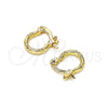 Oro Laminado Small Hoop, Gold Filled Style Diamond Cutting Finish, Golden Finish, 02.96.0088.10