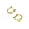 Oro Laminado Small Hoop, Gold Filled Style Diamond Cutting Finish, Golden Finish, 02.96.0084.10