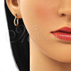Oro Laminado Small Hoop, Gold Filled Style Diamond Cutting Finish, Golden Finish, 02.96.0084.12