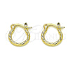 Oro Laminado Small Hoop, Gold Filled Style Diamond Cutting Finish, Golden Finish, 02.96.0084.12