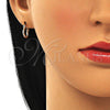 Oro Laminado Small Hoop, Gold Filled Style Diamond Cutting Finish, Tricolor, 02.96.0084.2.10