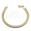 Oro Laminado Basic Bracelet, Gold Filled Style Polished, Golden Finish, 04.319.0013.08 (160 Gauge, 06 MM Thickness, 8 Inches Length)