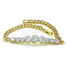 Oro Laminado Fancy Bracelet, Gold Filled Style with White Cubic Zirconia, Polished, Golden Finish, 03.283.0078.08 (05 MM Thickness, 8 Inches Length)