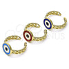 Oro Laminado Elegant Ring, Gold Filled Style Evil Eye Design, Red Enamel Finish, Golden Finish, 01.213.0019.1 (One size fits all)