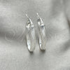 Sterling Silver Medium Hoop, Twist Design, Diamond Cutting Finish, Silver Finish, 02.389.0108.30