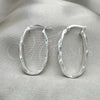 Sterling Silver Medium Hoop, Twist Design, Diamond Cutting Finish, Silver Finish, 02.389.0112.30