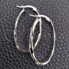 Sterling Silver Medium Hoop, Twist Design, Diamond Cutting Finish, Silver Finish, 02.389.0112.30