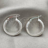Sterling Silver Small Hoop, Diamond Cutting Finish, Silver Finish, 02.389.0114.15