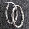 Sterling Silver Medium Hoop, Twist Design, Diamond Cutting Finish, Silver Finish, 02.389.0116.30