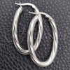 Sterling Silver Medium Hoop, Twist Design, Diamond Cutting Finish, Silver Finish, 02.389.0117.30