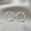 Sterling Silver Small Hoop, Twist Design, Diamond Cutting Finish, Silver Finish, 02.389.0127.15