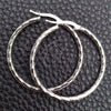 Sterling Silver Medium Hoop, Twist Design, Diamond Cutting Finish, Silver Finish, 02.389.0127.30