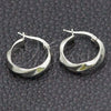 Sterling Silver Small Hoop, Twist Design, Diamond Cutting Finish, Silver Finish, 02.389.0132.15