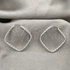 Sterling Silver Medium Hoop, Twist Design, Diamond Cutting Finish, Silver Finish, 02.389.0144.25