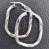 Sterling Silver Medium Hoop, Twist Design, Diamond Cutting Finish, Silver Finish, 02.389.0151.30