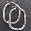 Sterling Silver Medium Hoop, Twist Design, Diamond Cutting Finish, Silver Finish, 02.389.0152.30