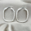 Sterling Silver Medium Hoop, Twist Design, Diamond Cutting Finish, Silver Finish, 02.389.0159.30