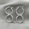 Sterling Silver Medium Hoop, Twist Design, Diamond Cutting Finish, Silver Finish, 02.389.0165.30