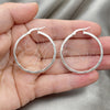 Sterling Silver Medium Hoop, Twist Design, Diamond Cutting Finish, Silver Finish, 02.389.0174.30