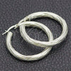 Sterling Silver Medium Hoop, Twist Design, Diamond Cutting Finish, Silver Finish, 02.389.0179.30