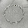 Sterling Silver Fancy Bracelet, Heart Design, Polished, Silver Finish, 03.392.0008.07 (06 MM Thickness, 7 Inches Length)