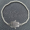 Sterling Silver Adjustable Bolo Bracelet, Hand of God Design, Polished, Silver Finish, 03.392.0017.07 (03 MM Thickness, 7 Inches Length)