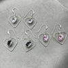 Sterling Silver Dangle Earring, with White Cubic Zirconia, Polished, Silver Finish, 02.394.0010