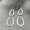Sterling Silver Long Earring, Teardrop Design, Polished, Silver Finish, 02.392.0001