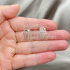 Sterling Silver Stud Earring, Judaica and Hand of God Design, Polished, Silver Finish, 02.392.0013
