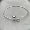 Sterling Silver Individual Bangle, Ball Design, Polished, Silver Finish, 07.395.0002.05 (03 MM Thickness, Size 5 (2.50 Diameter))