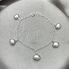 Sterling Silver Charm Bracelet, Shell and Rolo Design, Polished, Silver Finish, 03.395.0009.07 (03 MM Thickness, 8 Inches Length)