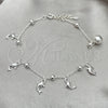 Sterling Silver Charm Bracelet, Dolphin and Ball Design, Polished, Silver Finish, 03.395.0017.07 (03 MM Thickness, 8 Inches Length)