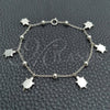 Sterling Silver Charm Bracelet, Turtle and Ball Design, Polished, Silver Finish, 03.395.0018.07 (03 MM Thickness, 8 Inches Length)