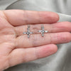 Sterling Silver Leverback Earring, Cross Design, with White Cubic Zirconia, Polished, Rhodium Finish, 02.398.0001