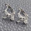 Sterling Silver Leverback Earring, Cross Design, with White Cubic Zirconia, Polished, Rhodium Finish, 02.398.0001